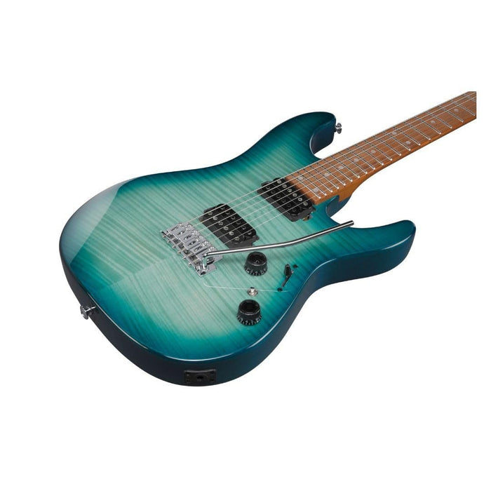 Ibanez AZ24S1F Standard 6-String Right-Handed Electric Guitar with Roasted Maple Neck and Jatoba Fretboard (Transparent Turquoise Burst)