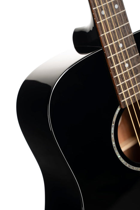 Cort EARTH60BK Earth 60 Dreadnought Acoustic Guitar Black Gloss