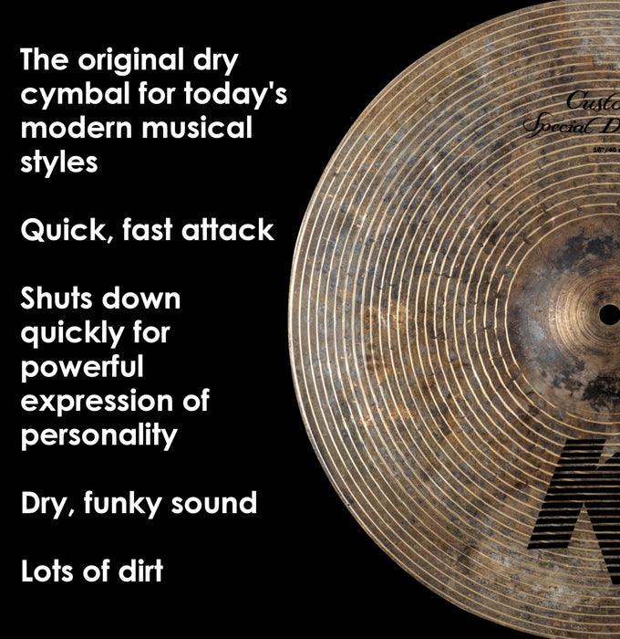 Zildjian K Custom Special Dry 16" Crash Cymbal, (K1416)