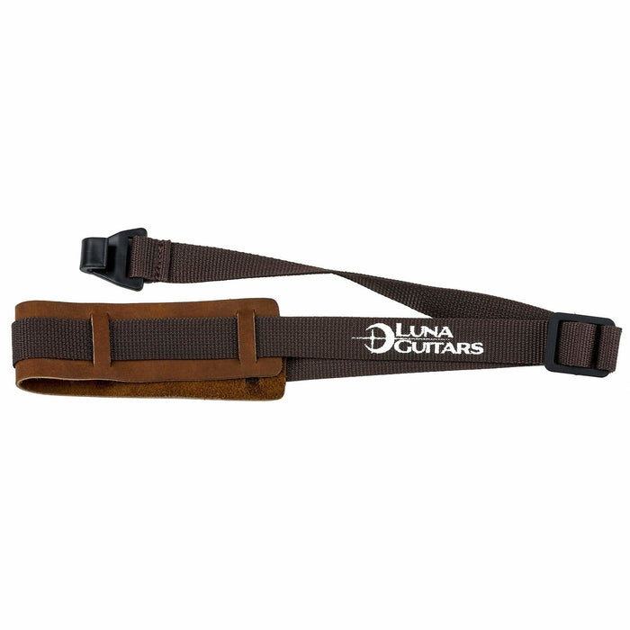 Luna Leather and Nylon Neck Strap for Ukulele, Brown