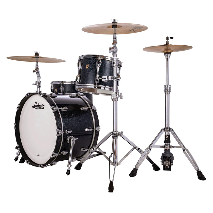 Ludwig Hybrid Black Sparkle 3pc Maple Drum Set