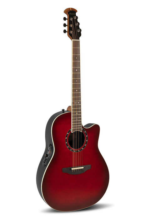 Ovation Electric Acoustic Guitar Pro Series Standard Balladeer 2771AX - Solid A-Grade Sitka Spruce Top - Deep Contour Lyrachord Body - Strings Adamas Nuova Coated - Cherry Burst - 2771AX-CCB-G