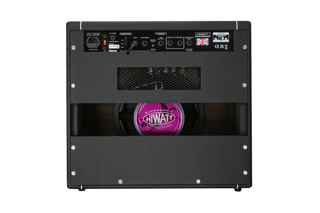 Hiwatt TB40/20 1x12 Combo, 40/20W 2-Channel Guitar Amplifier with Spring Reverb, 23.43x25.39x13.39 Inches