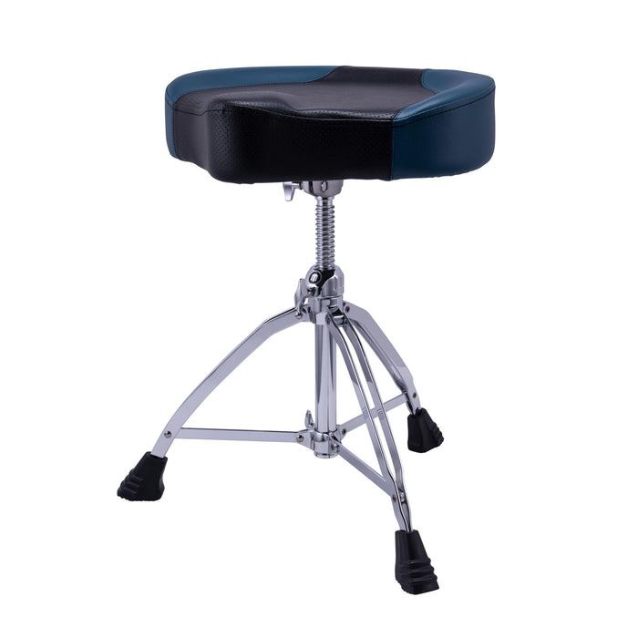 Mapex 800 Series Double Braced 3-Leg Leatherette Breathable Saddle Throne - Blue (T855BL)