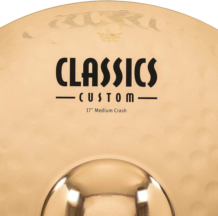 Meinl 17" Medium Crash Cymbal - Classics Custom Brilliant - Made in Germany, 2-YEAR WARRANTY (CC17MC-B)