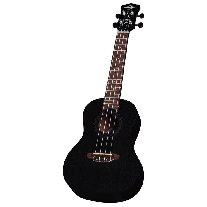 Luna Guitars, 4-String Vintage Mahogany Concert Ukulele, Black Satin, (UKE VMC BKS)