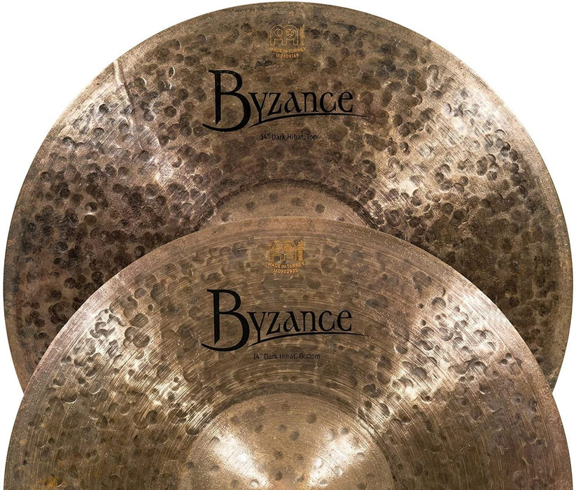 Meinl Cymbals Byzance 14" Dual Hihats, Pair — MADE IN TURKEY — Hand Hammered B20 Bronze, 2-YEAR WARRANTY, B14DUH