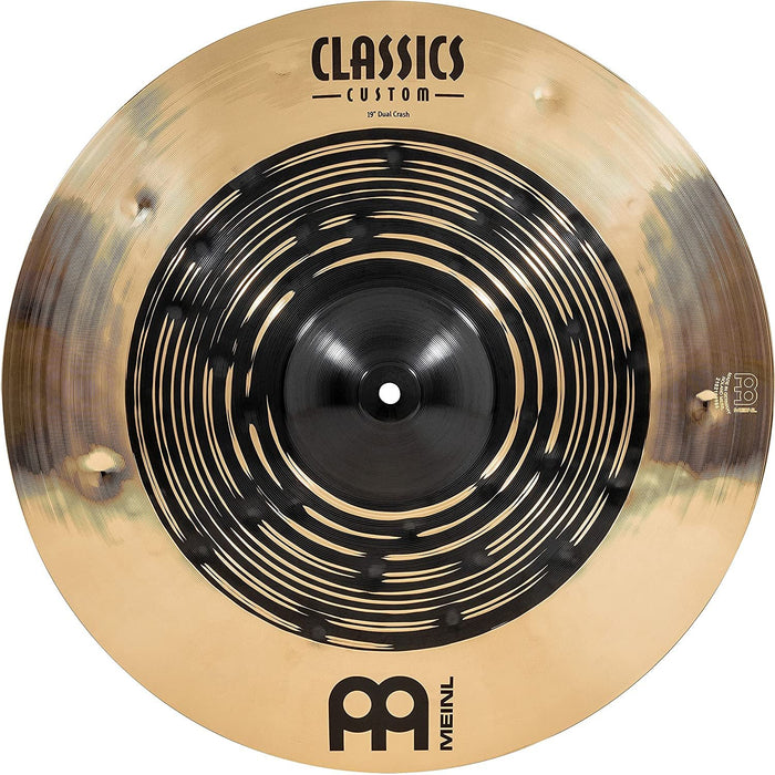 Meinl Cymbals Classics Custom Dual 19" Crash Cymbal, Dark and Brilliant Finish — Made in Germany — for Rock, Metal and Fusion, 2-Year Warranty, (CC19DUC)