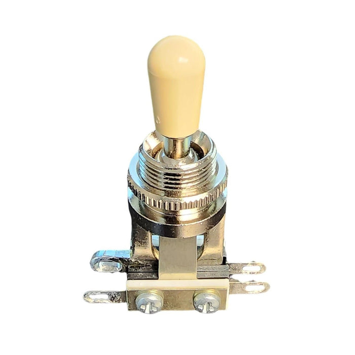 Switchcraft 3-Way Toggle Switch w/Genuine Tip, Short Frame for Gibson Les Paul Electric Guitar (Cream)