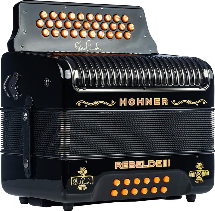 Hohner Limited Edition Corona Rebelde III GCF Accordion - Black (REBIII)