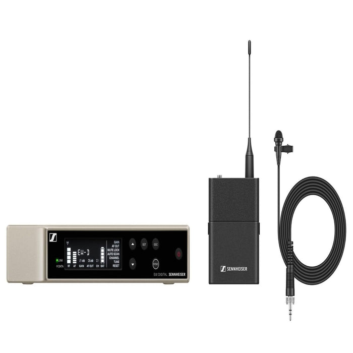 Sennheiser Pro Audio EW-D ME2 Lavalier Microphone Set, XLR Connectivity, 56 MHz Bandwidth, Automated Setup, UHF Transmission, Noise Elimination, Interference Reduction, Reliable Connections