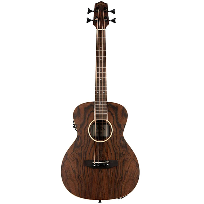 Lanikai 4 String Ukulele, Figured Bocote Bass, Acoustic Electric Ukulele with Ovangkol Fretboard (FB-EBU)