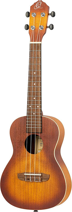 Ortega Guitars, 4-String Earth Series Concert Ukulele, Right, Transparent Black, Acoustic (RUCOAL)