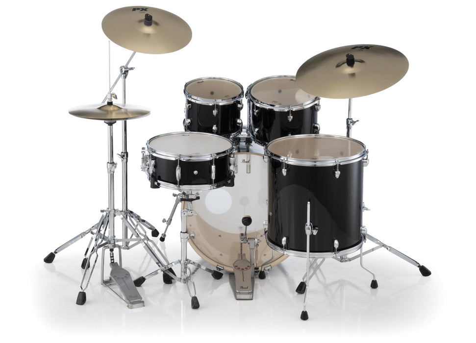 Export 5 Piece Shell Pack 22/16/13/12/14 Jet Black - Hardware And Sabian Cymbals