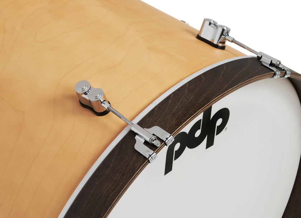 PDP Concept Classic 3 Pc Shell Pack with 20" Kick Natural Finish with Walnut Hoops
