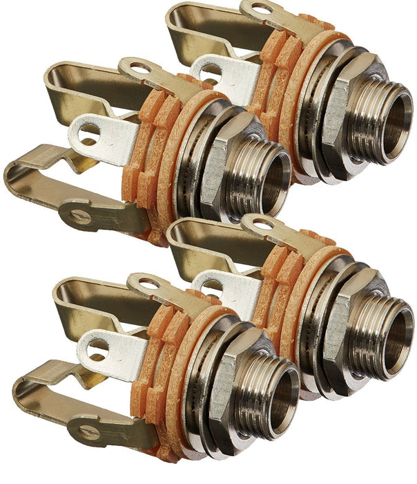 Switchcraft 12B Stereo 3-Conductor Input Jack, 1/4", Double Open Circuit (4-Pack)