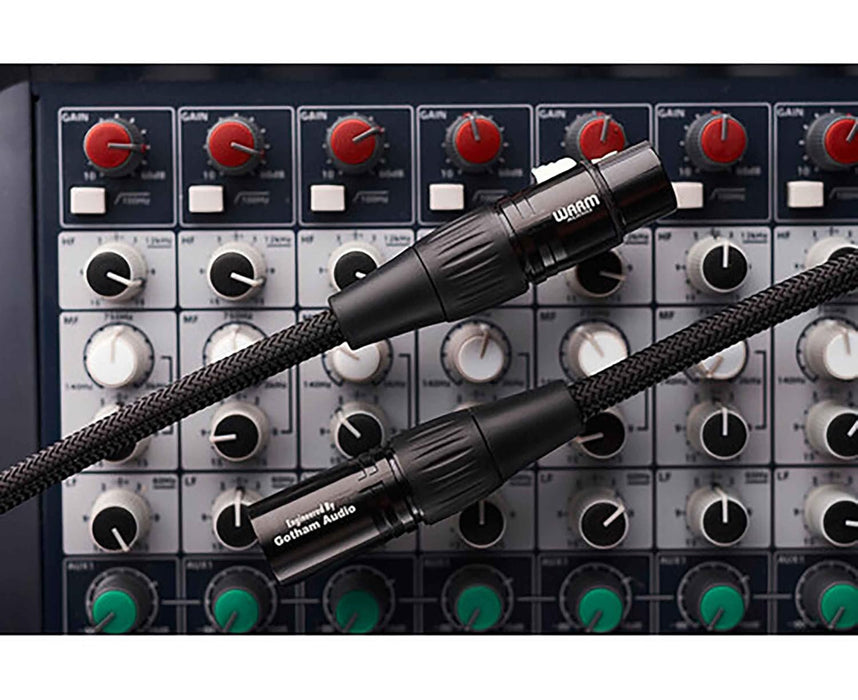 Warm Audio Premier Series XLR Female to XLR Male Microphone Cable - 15 Feet, Black/Gold