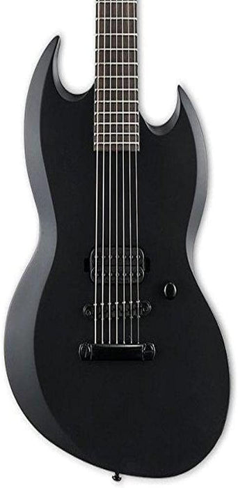 ESP LTD Viper-7-Black Metal Electric Guitar, Black Satin