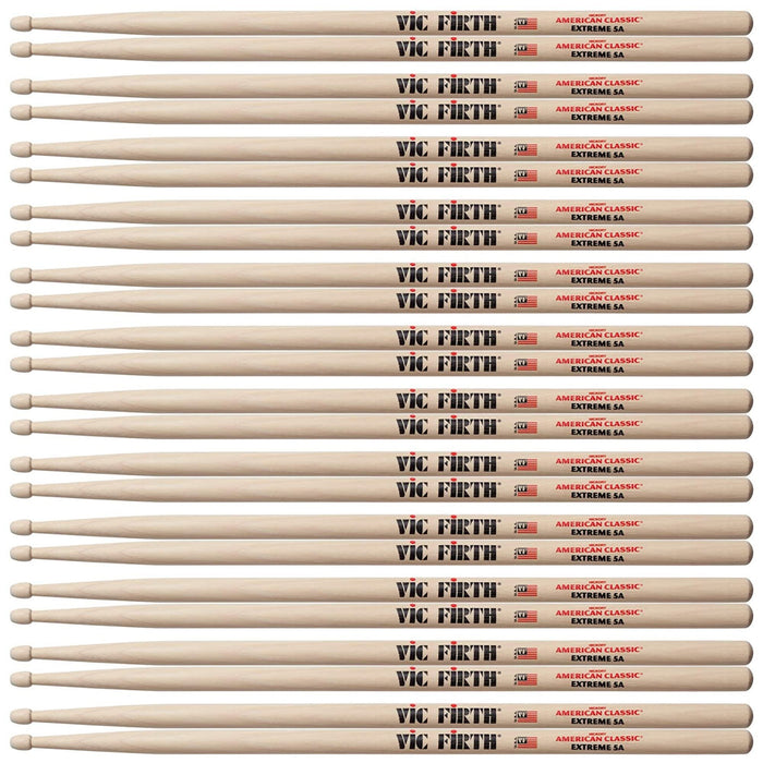 Vic Firth 12-Pair Extreme 5A Wood Tip Drum Sticks (X5A)