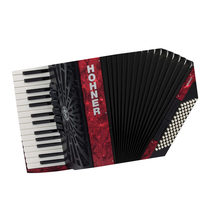 Hohner Bravo III 72 Chromatic Piano Key Accordion - Pearl Red (BR72RED)