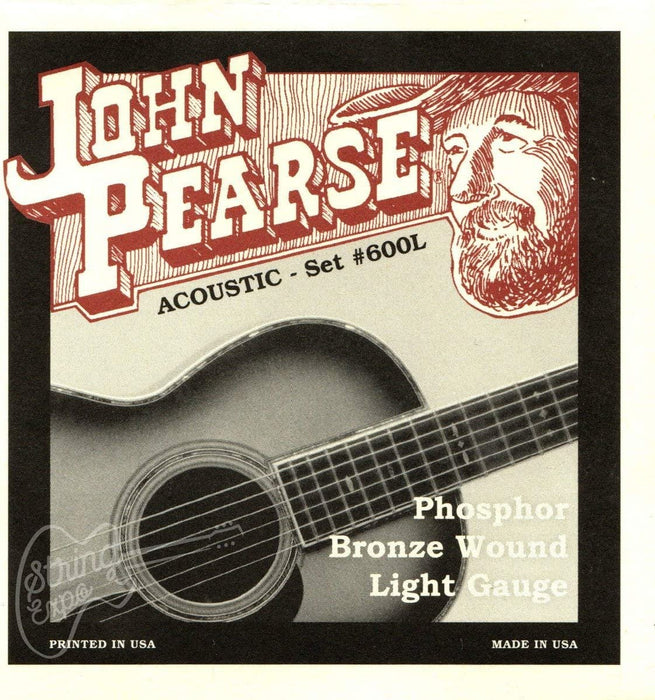 John Pearse Guitar Strings 3 pack Acoustic Phosphor Bronze #600L Light