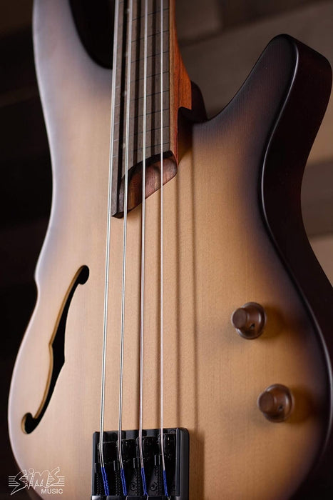 Ibanez SRH500F Fretless - Natural Browned Burst Flat