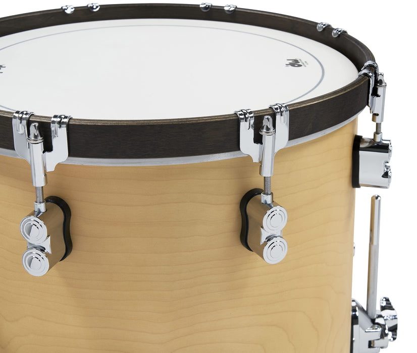 Pacific Drums & Percussion Drum Set Concept Classic 3-Piece Bop, Natural with Walnut Hoops Shell Packs (PDCC1803NW)