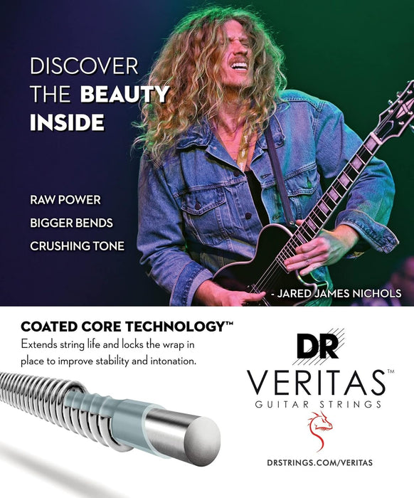 DR Strings Veritas Coated Core Technology Electric Guitar Strings, Medium 10-46, 3-Pack (VTE-10-3PK)