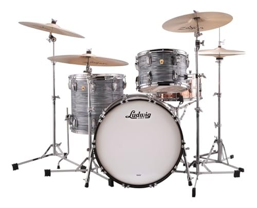 Ludwig Legacy Mahogany Fab 3pc Shell Pack w/22" Kick - Vintage Blue Oyster