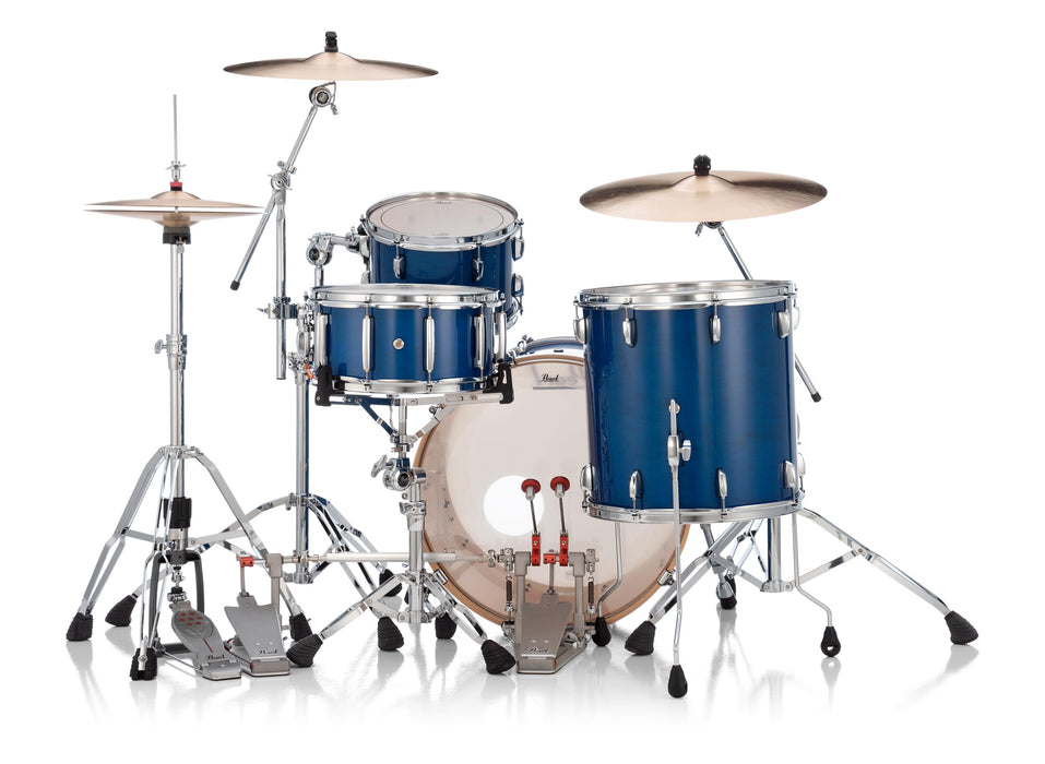 Pearl PMX Professional Series 3-Piece Drum Shell Pack (22x16, 16x16, 12x8) Sheer Blue with Optimount
