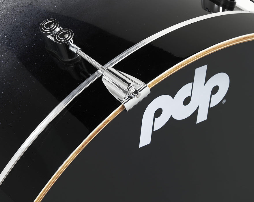 Pacific Drums & Percussion PDP Concept Maple 4-Piece Fusion, Silver/Black Fade Drum Set Shell Pack (PDCM20FNSB)