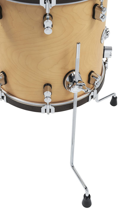 Pacific Drums & Percussion Drum Set Concept Classic 3-Piece Bop, Natural with Walnut Hoops Shell Packs (PDCC1803NW)