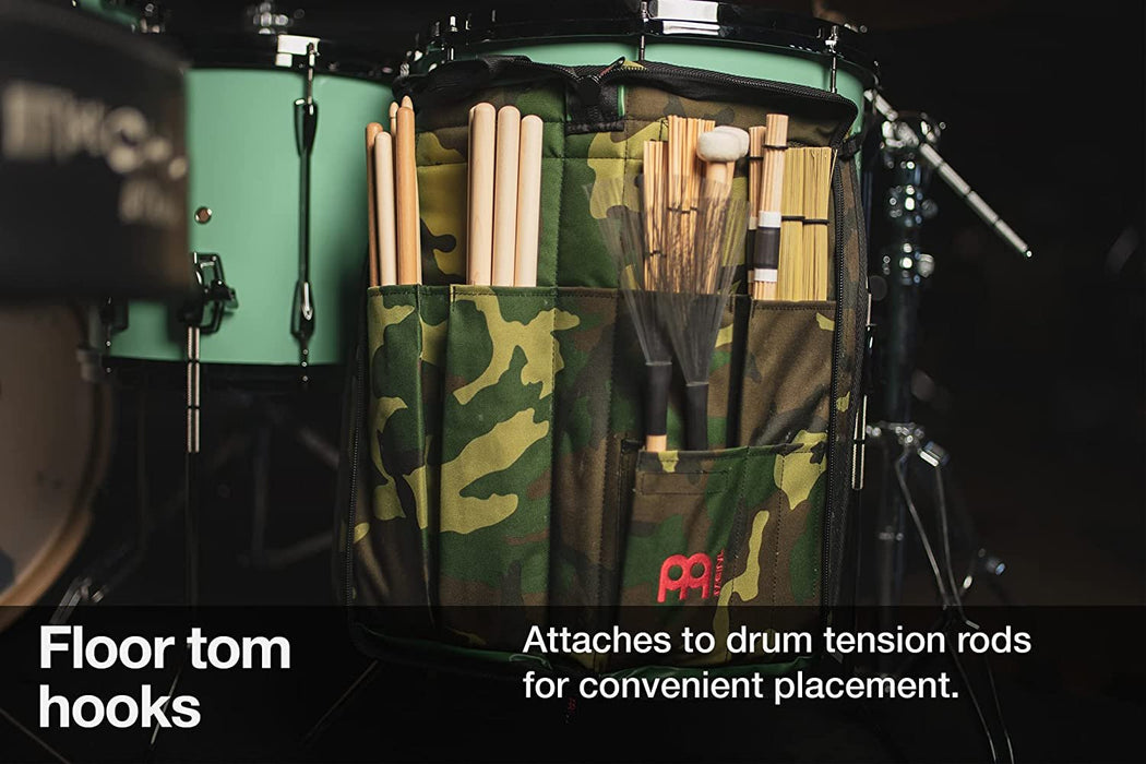 Meinl Percussion Drum Stick Bag with Extra Outside Pocket and Floor Tom Hooks – for Mallets, Brushes and Other Common Accessories As Well, Camouflage, Standard (MSB-1-C1)