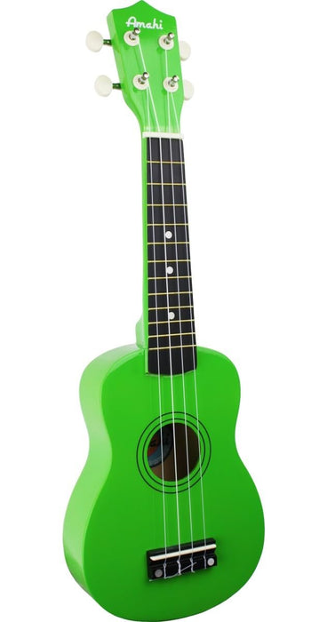 Amahi Fine Instruments Soprano Ukulele w/Gig Bag (Green Apple)