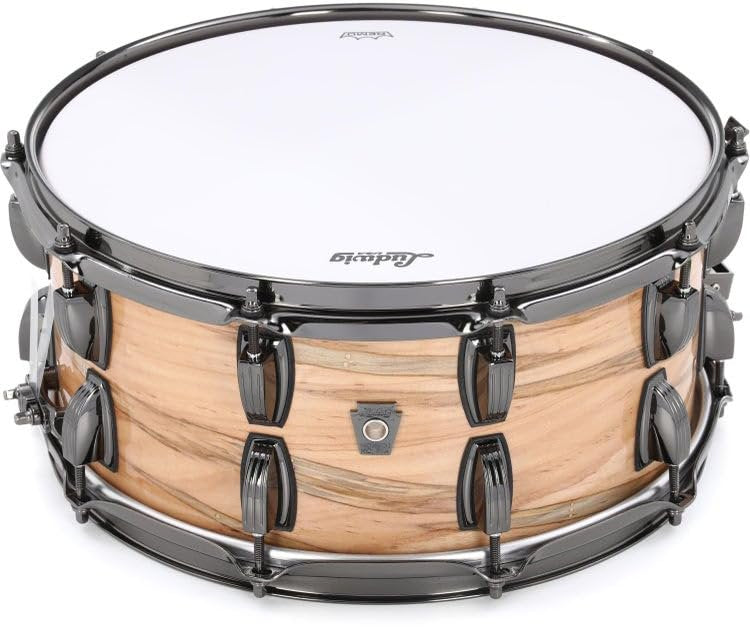Ludwig Classic Maple Exotic Snare Drum - 6.5 inches x 14 inches, Natural Ambrosia Maple