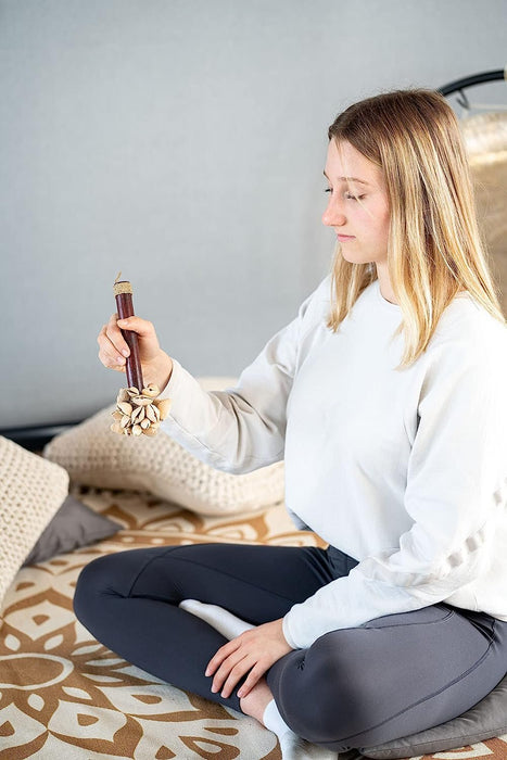 Pala Seed Shell Rod Shaker — Creates a Soft Soothing Sound for Meditation, ASMR, Sound Therapy or Yoga, 2-YEAR WARRANTY