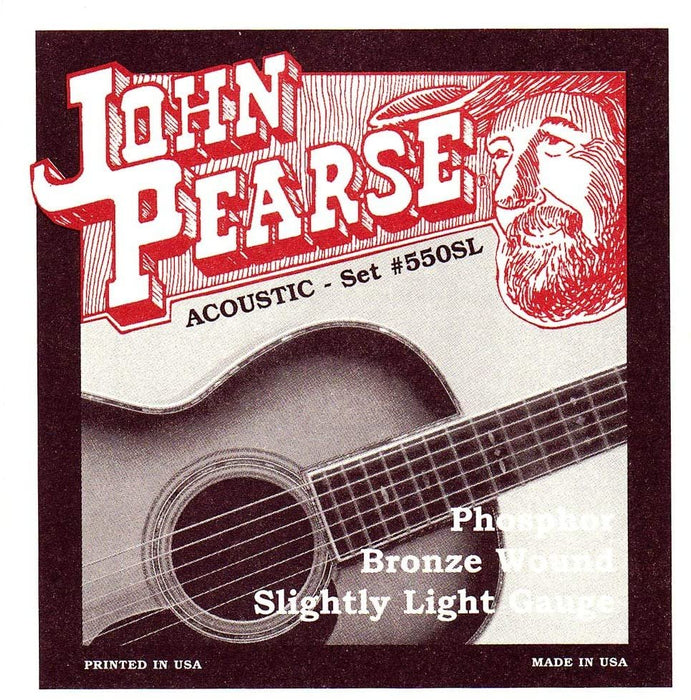 John Pearse Acoustic Guitar Strings Phosphor Bronze Slightly Light