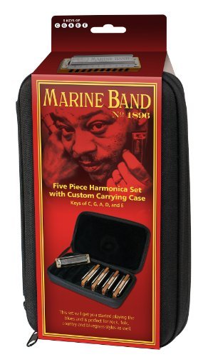 Hohner Marine Band Harmonica 5-Pack with Case (MBC)