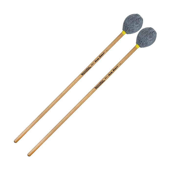Innovative Percussion IP511 William Moersch Series Soft Heather-Gray Yarn Head Marimba Mallets W/Birch Handles, Pair