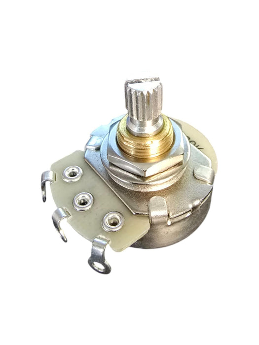 Fretmax Alpha Knurled, Split Shaft 500k Audio Potentiometer w/ M3/8" Threads & 18 Spline (FMA500K)