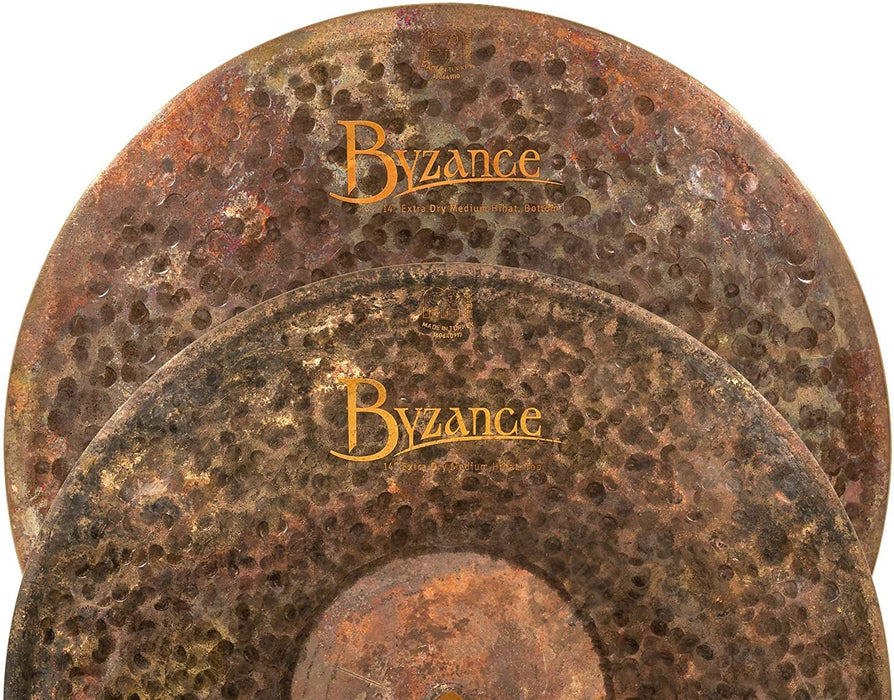 Meinl Cymbals Byzance 14" Dual Hihats, Pair — MADE IN TURKEY — Hand Hammered B20 Bronze, 2-YEAR WARRANTY, B14DUH