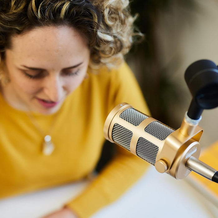 Sontronics Voicecasting Pack - Podcast/Streaming/Broadcast Microphone Set, Gold