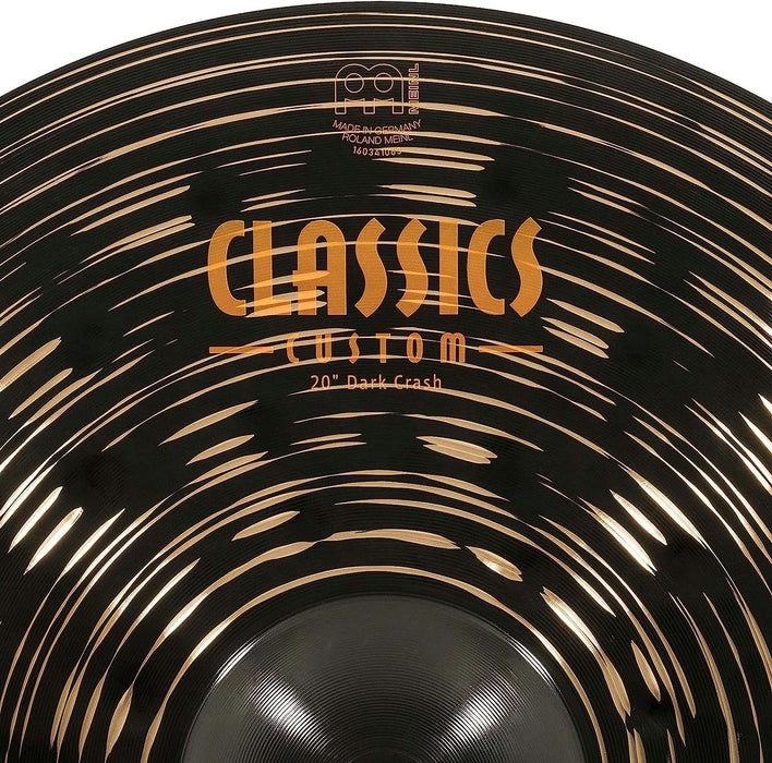 Meinl 20" Crash Cymbal - Classics Custom Dark - Made in Germany, 2-YEAR WARRANTY (CC20DAC)