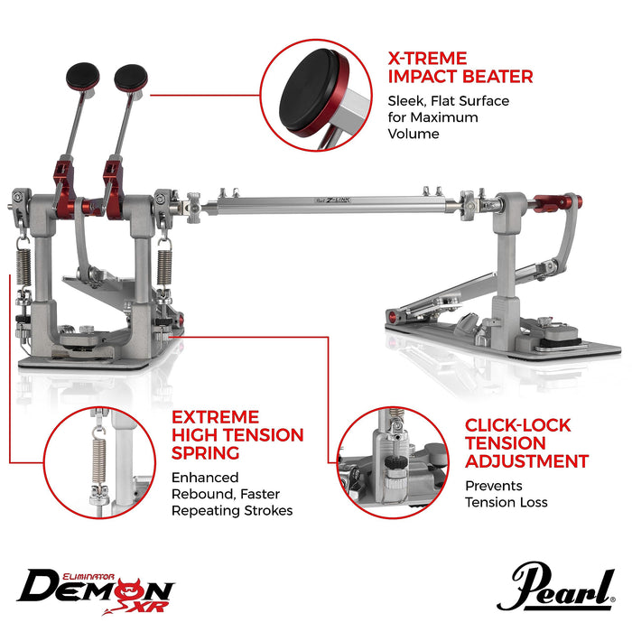 Pearl Demon XR Direct-drive Double Bass Drum Pedal