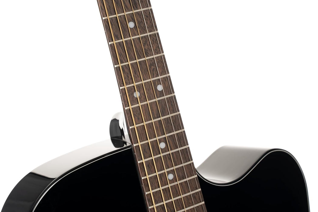 Cort EARTH60CEBK Earth 60 Acoustic-Electric Dreadnought Guitar Black Gloss