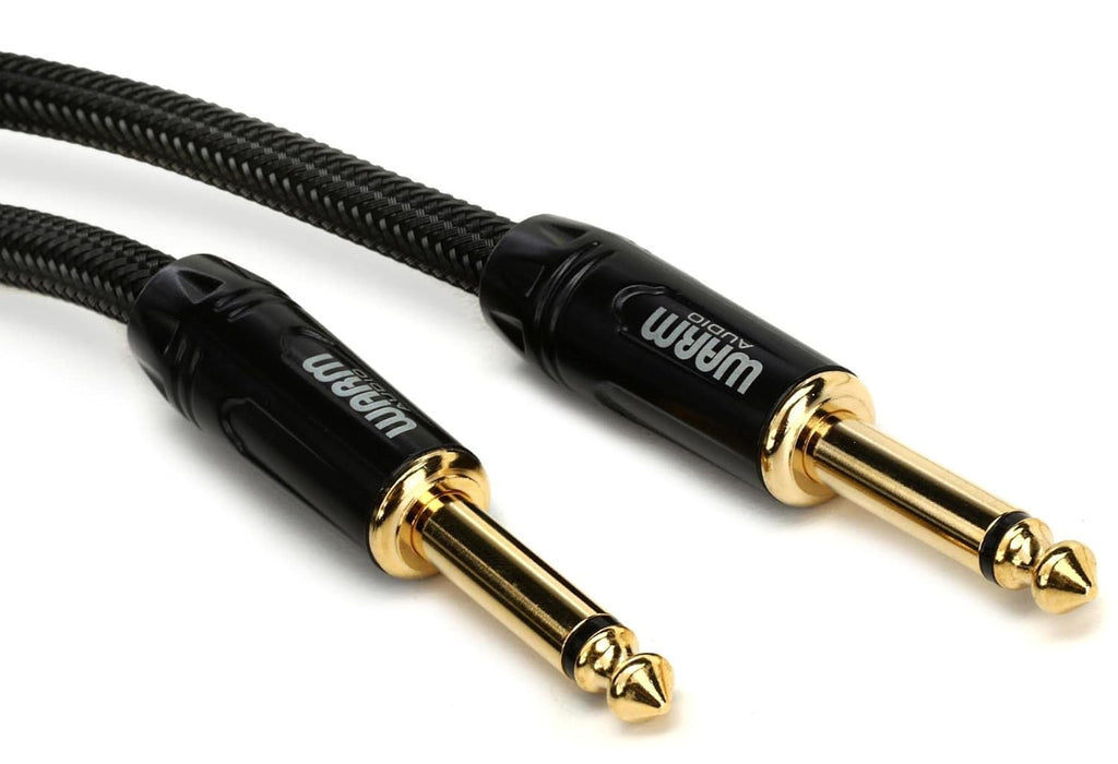 Warm Audio Premier Series TS 20-Foot Instrument Cable - 1/4" Straight to Straight, Black/Gold