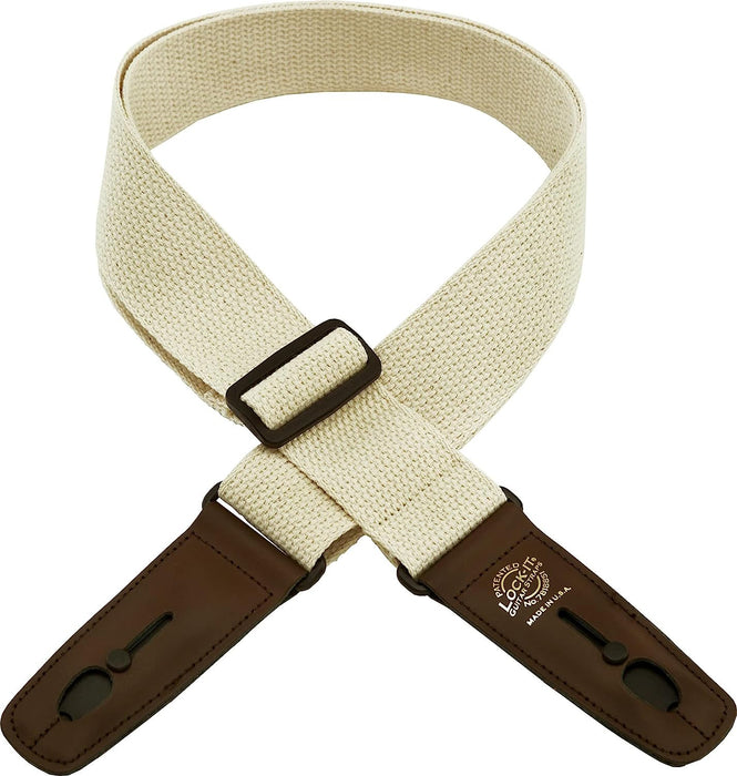 LOCK-IT Guitar Strap Natural Cotton Patented Locking Technology (strap lock)