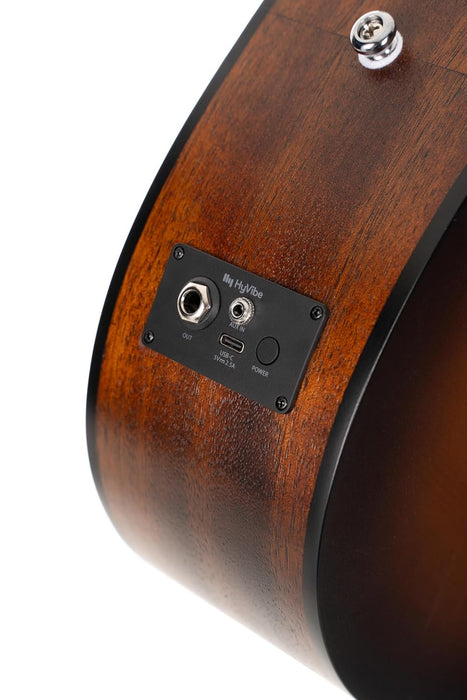 Cort EARTHGO-OPBB Earth Go HyVibe H2 Acoustic Electric Guitar Open Pore Brown Burst w/Bag