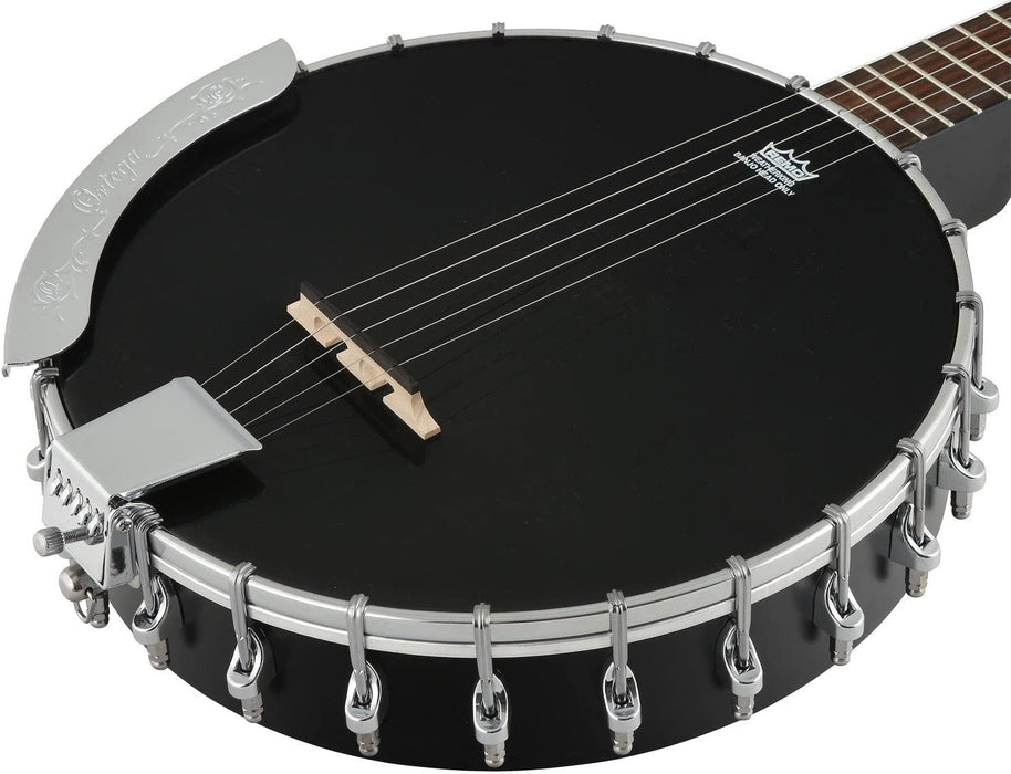 Ortega Guitars Raven Series 5-String Open Back Acoustic-Electric Banjo w/Bag, Right (OBJE250OP-SBK)