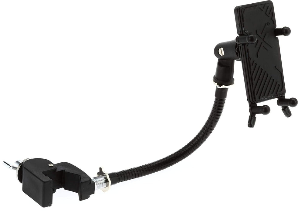 Gibraltar Smartphone Holder with Gooseneck and Multi Mount Clamp, with Flexible 9-Inch Arm and Expandable Grip, for Drummers and Musicians, Fits Most Phones and Drum Set Configurations (SC-SPGM)